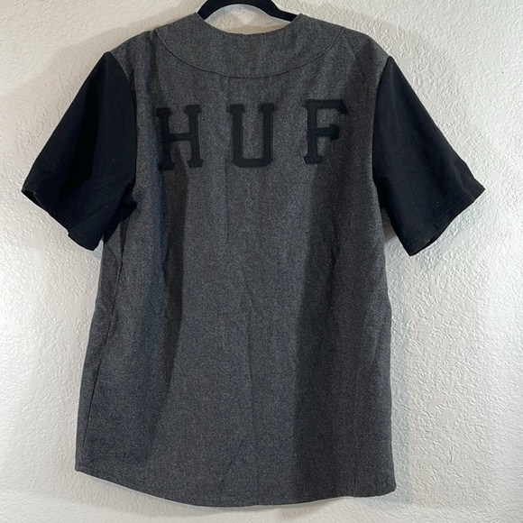 HUF Worldwide Baseball Jersey Size Medium Mens Gray Wool Blend Black Panther - Picture 8 of 9